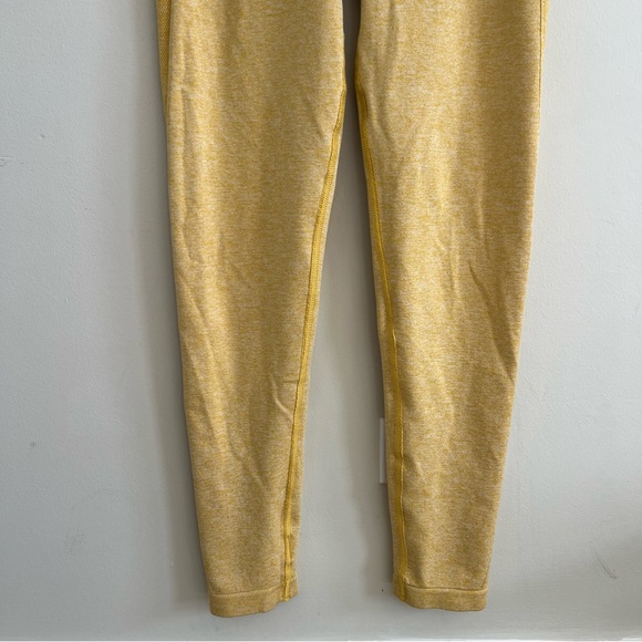 Gymshark Flex High Waisted Seamless Yellow Leggings Yoga Active Fitness Workout - Picture 2 of 6